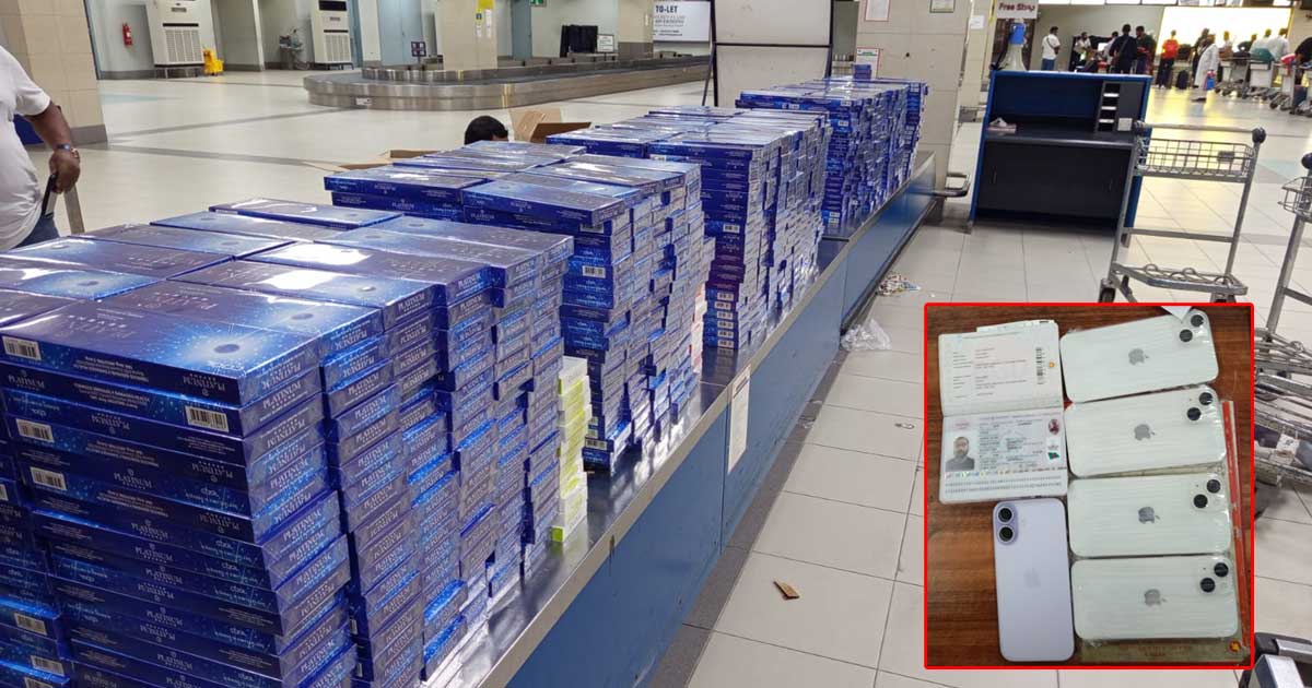 দুবাইফেরত ফ্লাইটে অর্ধ কোটি টাকার সিগারেট-আইফোন