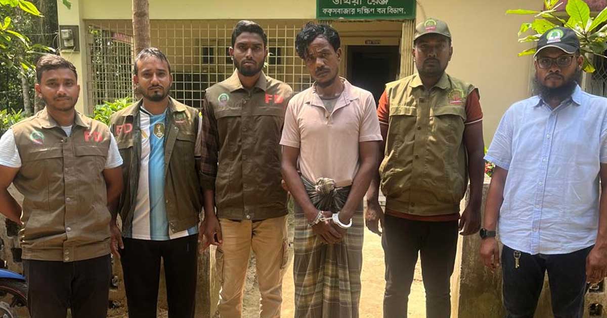 উখিয়ায় বন বিভাগের গাছ কাটার সময় যুবক গ্রেপ্তার