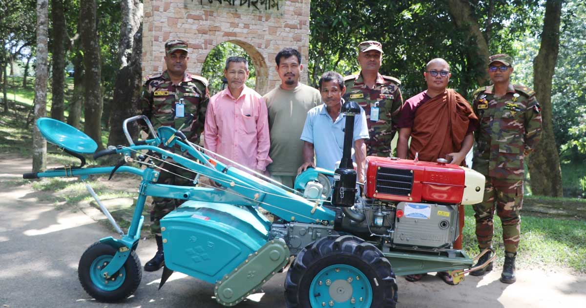 দীঘিনালার বৌদ্ধ বিহারে পাওয়ার টিলার দিলো সেনাবাহিনী