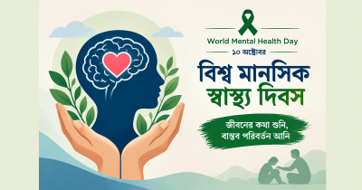 আজ বিশ্ব মানসিক স্বাস্থ্য দিবস আজ বিশ্ব মানসিক স্বাস্থ্য দিবস