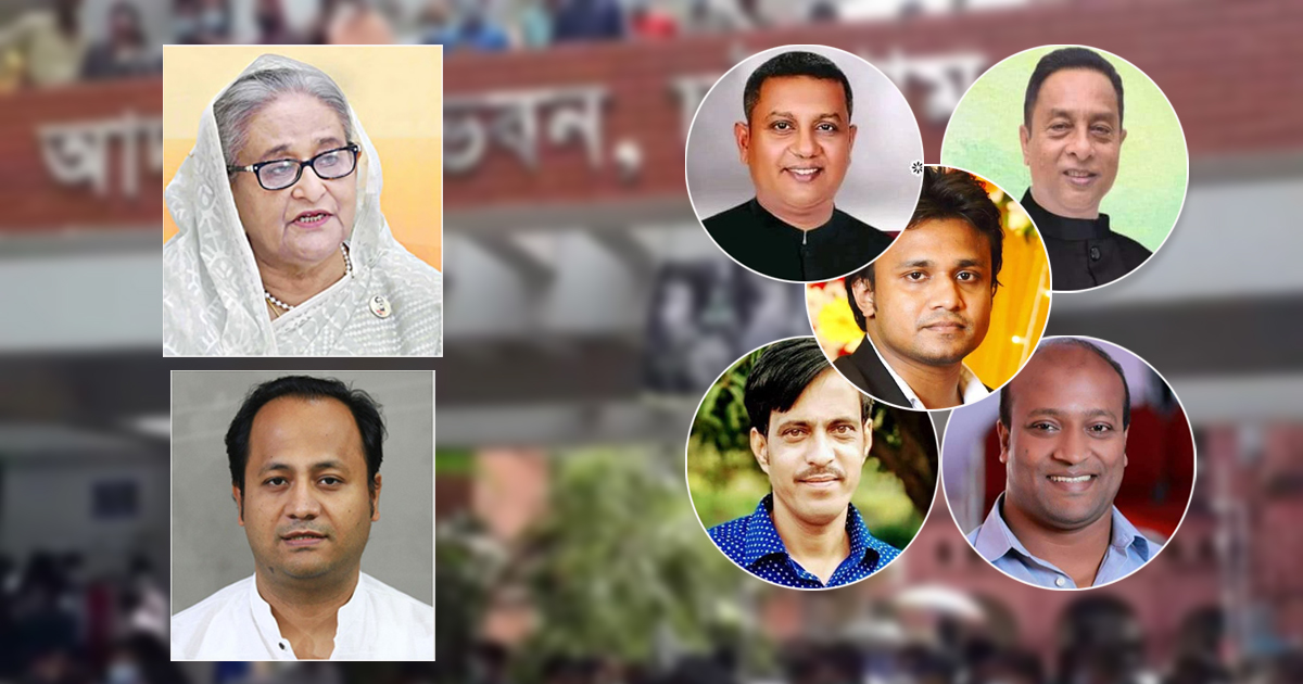 হাসিনা-নওফেলের সঙ্গে আসামি রনি সুমন টিনু...