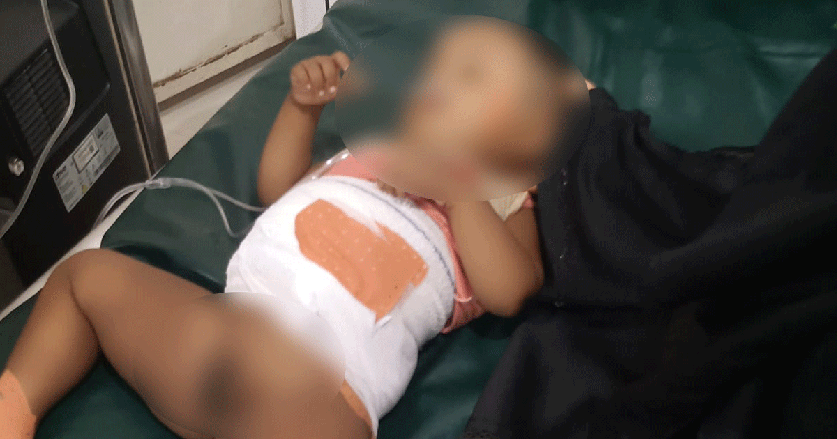 রোহিঙ্গা ক্যাম্পে বাবার অস্ত্রের গুলিতে শিশু আহত